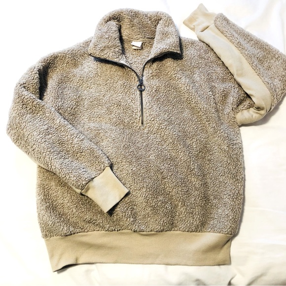 Lole  Size Small Half Zip Teddy Pullover Sherpa Tan Sweater - Picture 4 of 13